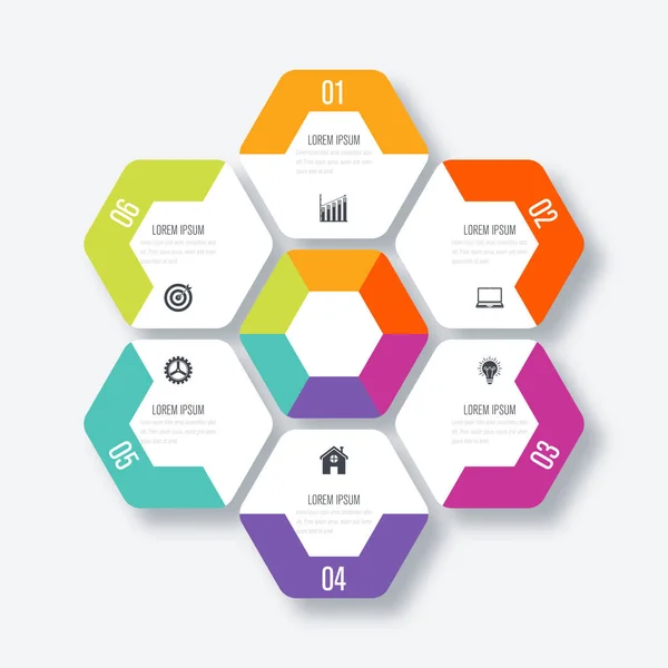 ベクトルの図 6 のインフォ グラフィック オプション — ストックベクタ