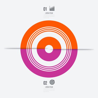 Infographics Şablon 2 daire seçenekleriyle