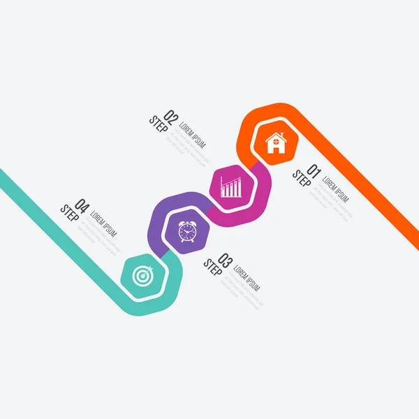 Infográficos de ilustração vetorial 4 opções — Vetor de Stock