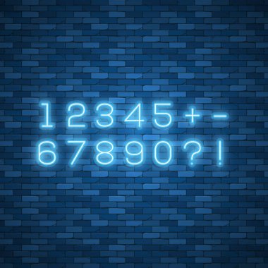 Gerçekçi neon alfabe. Parlak neon parlak yazı tipi