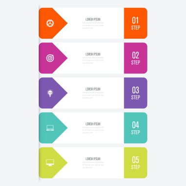 Vektör çizim infographics 5 seçenekleri