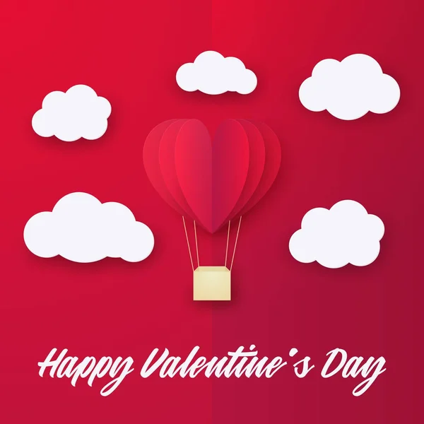 Davetiye kartı Sevgililer günü balon kalp sevmek — Stok Vektör