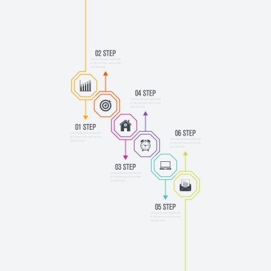 Vektör çizim infographics 6 seçenekleri