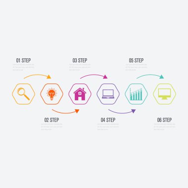 Vektör çizim infographics 6 seçenekleri