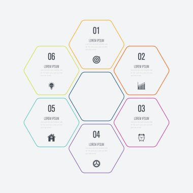 Vektör çizim infographics altı seçenekleri