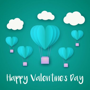 love Invitation card Valentines day balloon heart clipart
