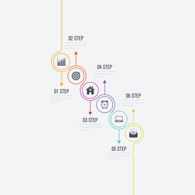 Vektör çizim infographics 6 seçenekleri