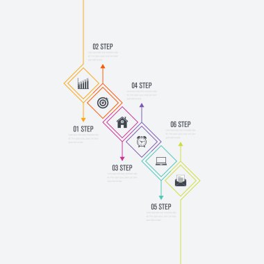 Vektör çizim infographics 6 seçenekleri