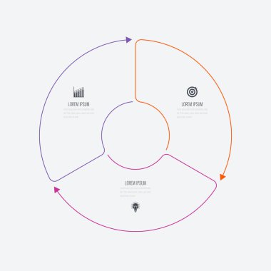 Infographics Şablon 3 daire seçenekleriyle