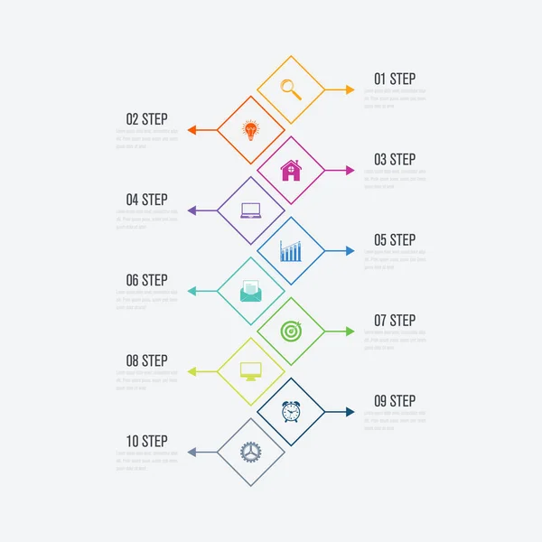 Infografik-Design-Vorlage 10 Optionen — Stockvektor