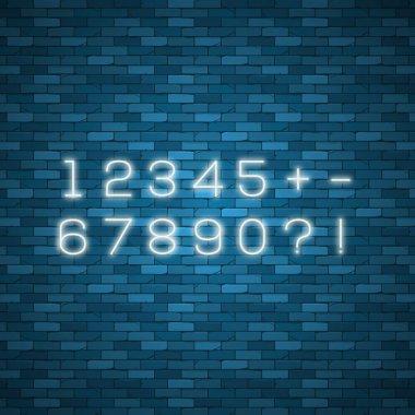 Gerçekçi neon alfabe. Parlak neon parlak yazı tipi