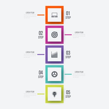 Vektör çizim infographics 5 seçenekleri