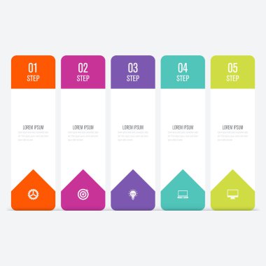 Vektör çizim infographics 5 seçenekleri