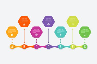 İş Infographic şablonu ile 7 adımlar