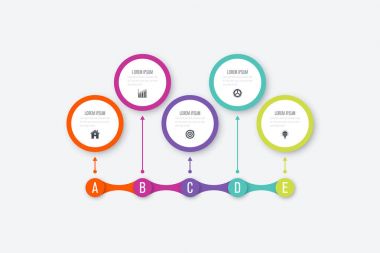 İş Infographic şablonu ile 5 adım