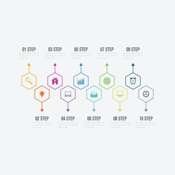 Infografías de ilustración vectorial 10 opciones — Archivo Imágenes Vectoriales