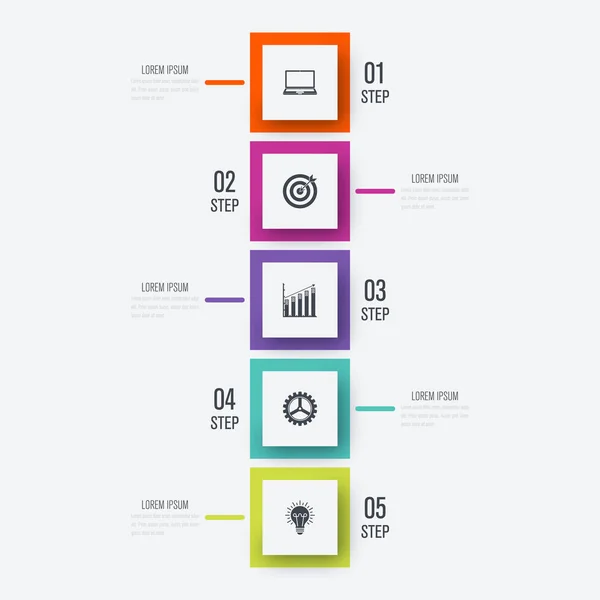 Vektor Illustration Infografik 5 Optionen — Stockvektor