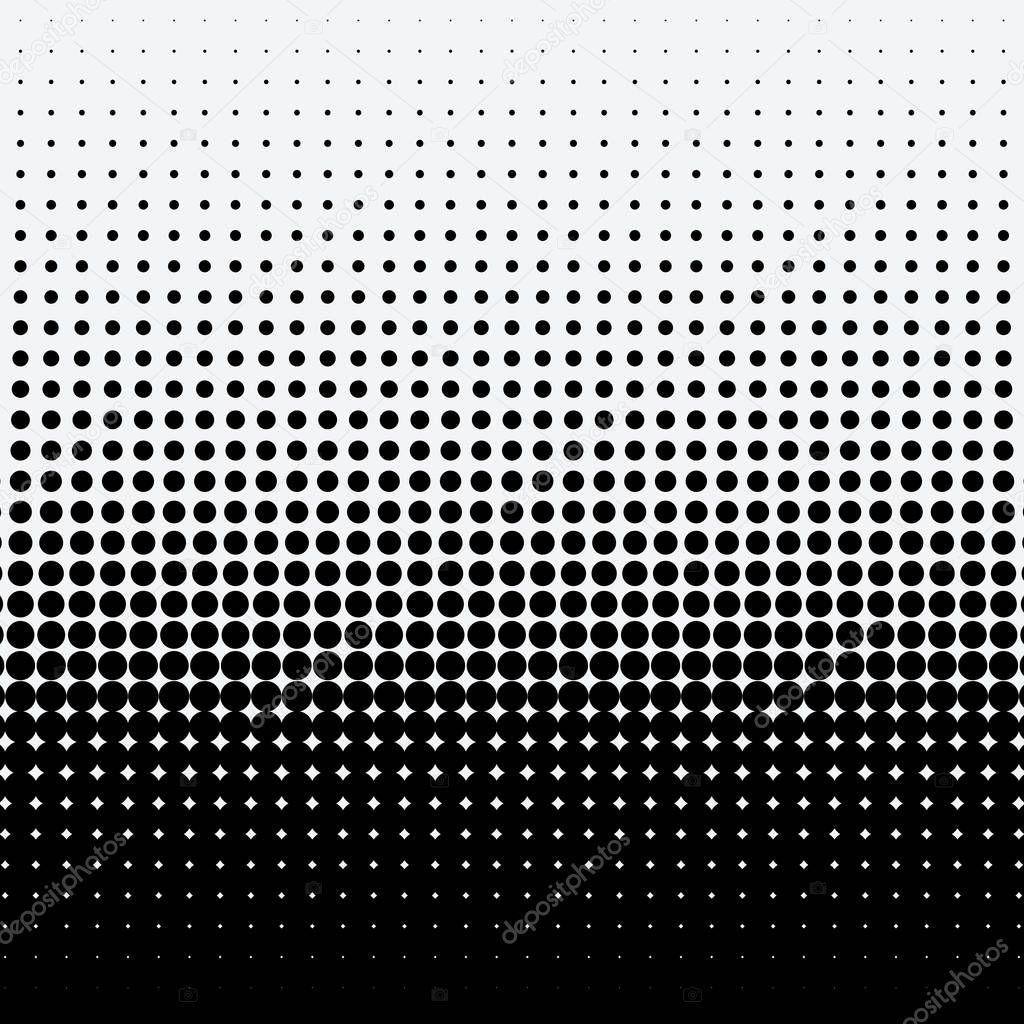 Halftone dots on white background