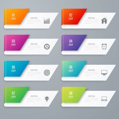 Vektör çizim infographics 8 seçenekleri