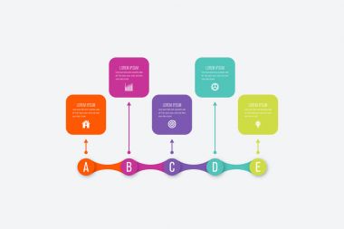Vektör çizim infographics 5 seçenekleri
