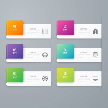 Vektör çizim infographics 6 seçenekleri