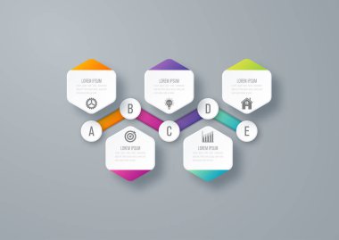 Vektör çizim infographics 5 seçenekleri