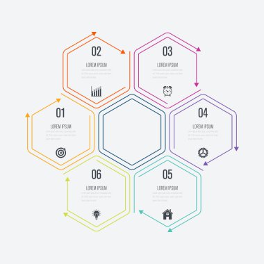 Vektör çizim infographics altı seçenekleri