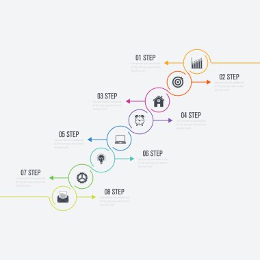 Vektör çizim infographics 8 seçenekleri