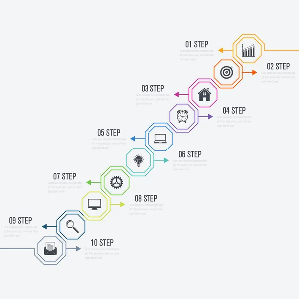 Infografías de ilustración vectorial 10 opciones — Vector de stock