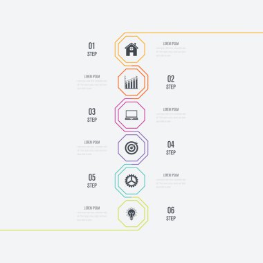 Vektör çizim infographics 6 seçenekleri