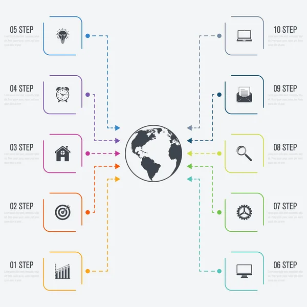 Infografías de ilustración vectorial 10 opciones — Vector de stock