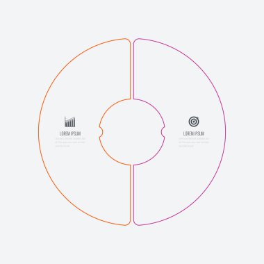 Infographics Şablon 2 daire seçenekleriyle