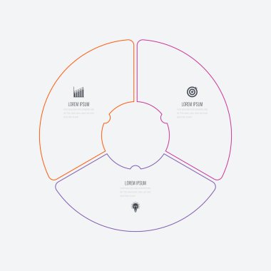 Infographics Şablon 3 daire seçenekleriyle