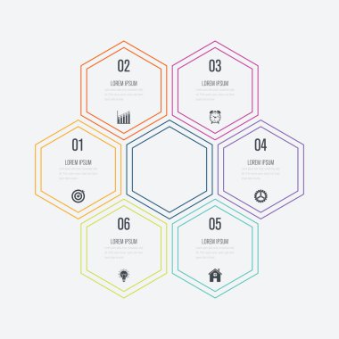 Vektör çizim infographics altı seçenekleri