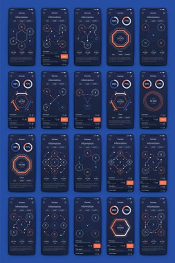 İş broşürleri için modern bilgi vektör unsurları. Web sitesinde, şirket broşürlerinde, reklamlarda ve pazarlamada kullanın. Pasta grafikleri, çizgi grafikleri, çubuk grafikleri ve zaman çizgileri.