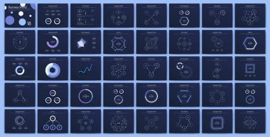 Büyük bir bilgi işleme elementleri seti. EPS10. Stok vektörü