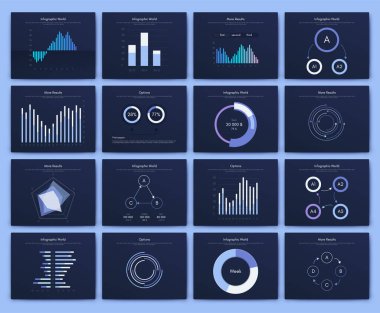 Büyük bir bilgi işleme elementleri seti. EPS10. Stok vektörü