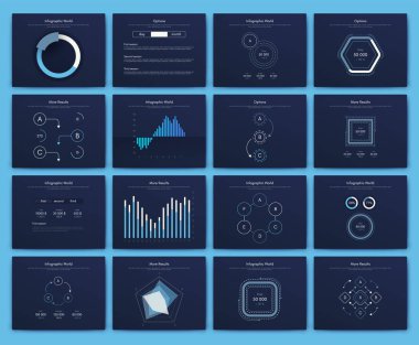 Büyük bir bilgi işleme elementleri seti. EPS10. Stok vektörü