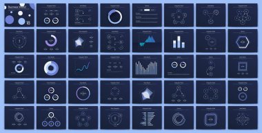 Büyük bir bilgi işleme elementleri seti. EPS10. Stok vektörü