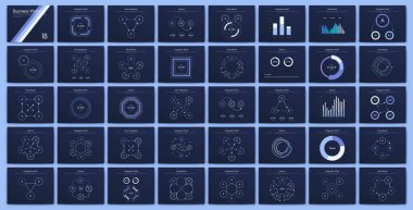 Büyük bir bilgi işleme elementleri seti. EPS10. Stok vektörü