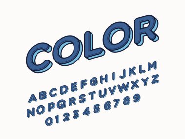 Moda logosu Retro Bar. 3d Renkli Yazıtipi