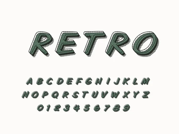 Elegante logotipo alla moda Retro Bar. Caratteri colorati 3D — Vettoriale Stock