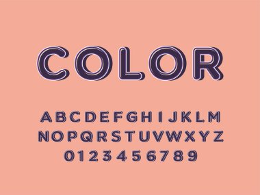 Moda logosu Retro Bar. 3d Renkli Yazıtipi