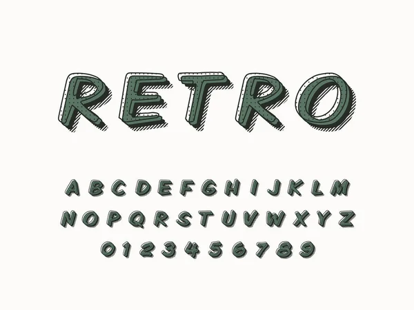 Elegante logotipo alla moda Retro Bar. Caratteri colorati 3D — Vettoriale Stock