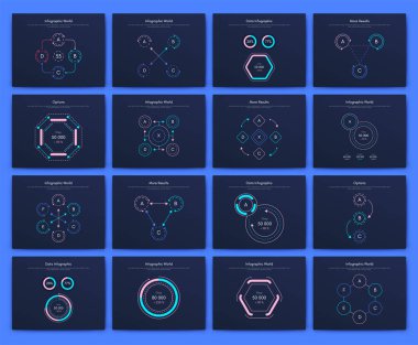 Büyük bir bilgi işleme elementleri seti. EPS10. Stok vektörü