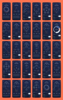 İş broşürleri için modern bilgi vektör unsurları. Web sitesinde, şirket broşürlerinde, reklamlarda ve pazarlamada kullanın. Pasta grafikleri, çizgi grafikleri, çubuk grafikleri ve zaman çizgileri.