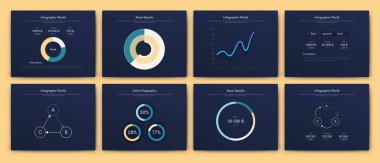 Büyük bir bilgi işleme elementleri seti. EPS10. Stok vektörü