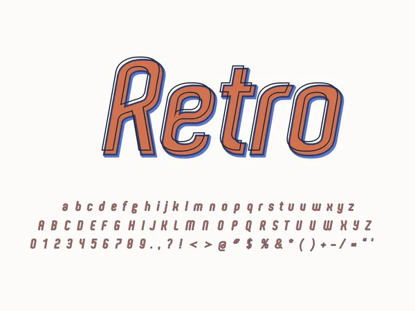 Elegante logotipo alla moda Retro Bar. Caratteri colorati 3D — Vettoriale Stock