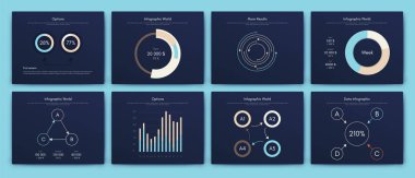 Büyük bir bilgi işleme elementleri seti. EPS10. Stok vektörü