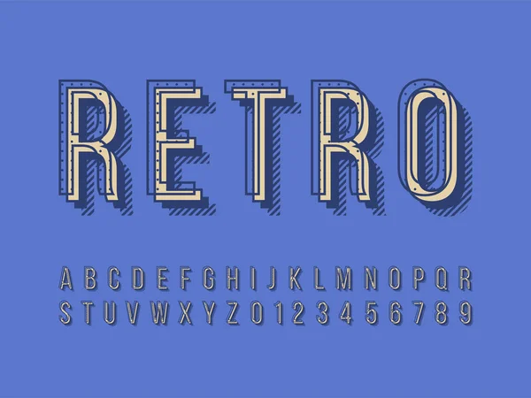 Stílusos trendi logotípus Retro Bar. 3d színes betűtípus — Stock Vector